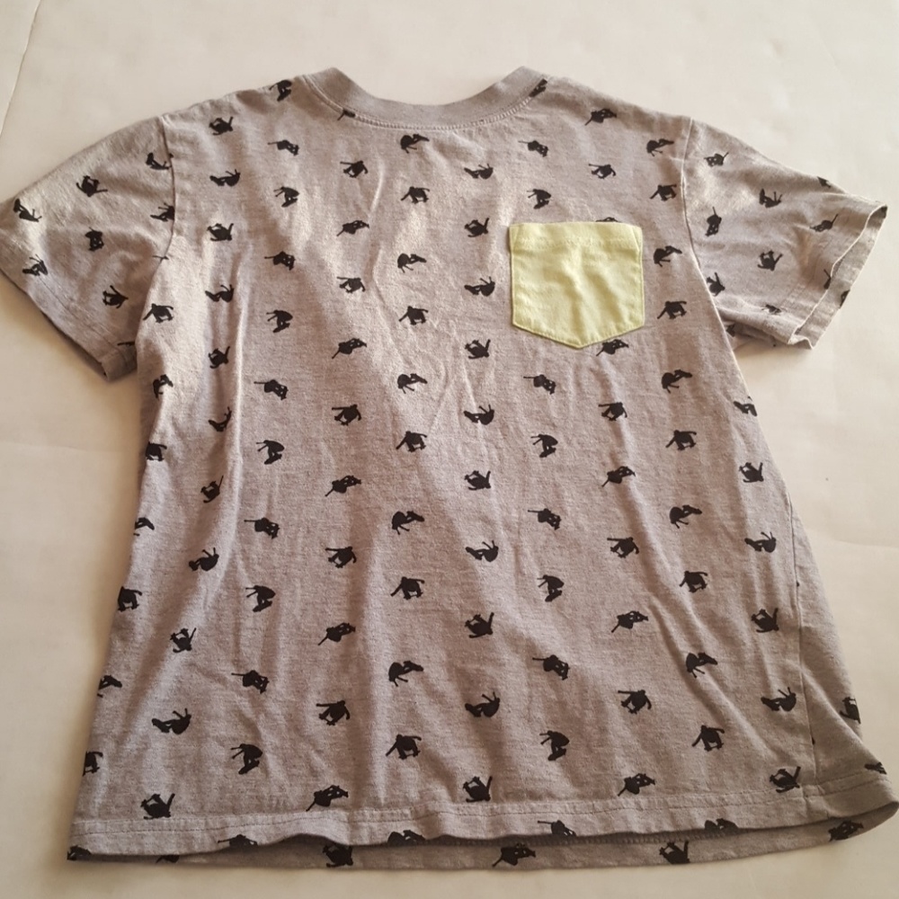 Boys Crazy 8 Grey Skateboard T Shirt with pocket